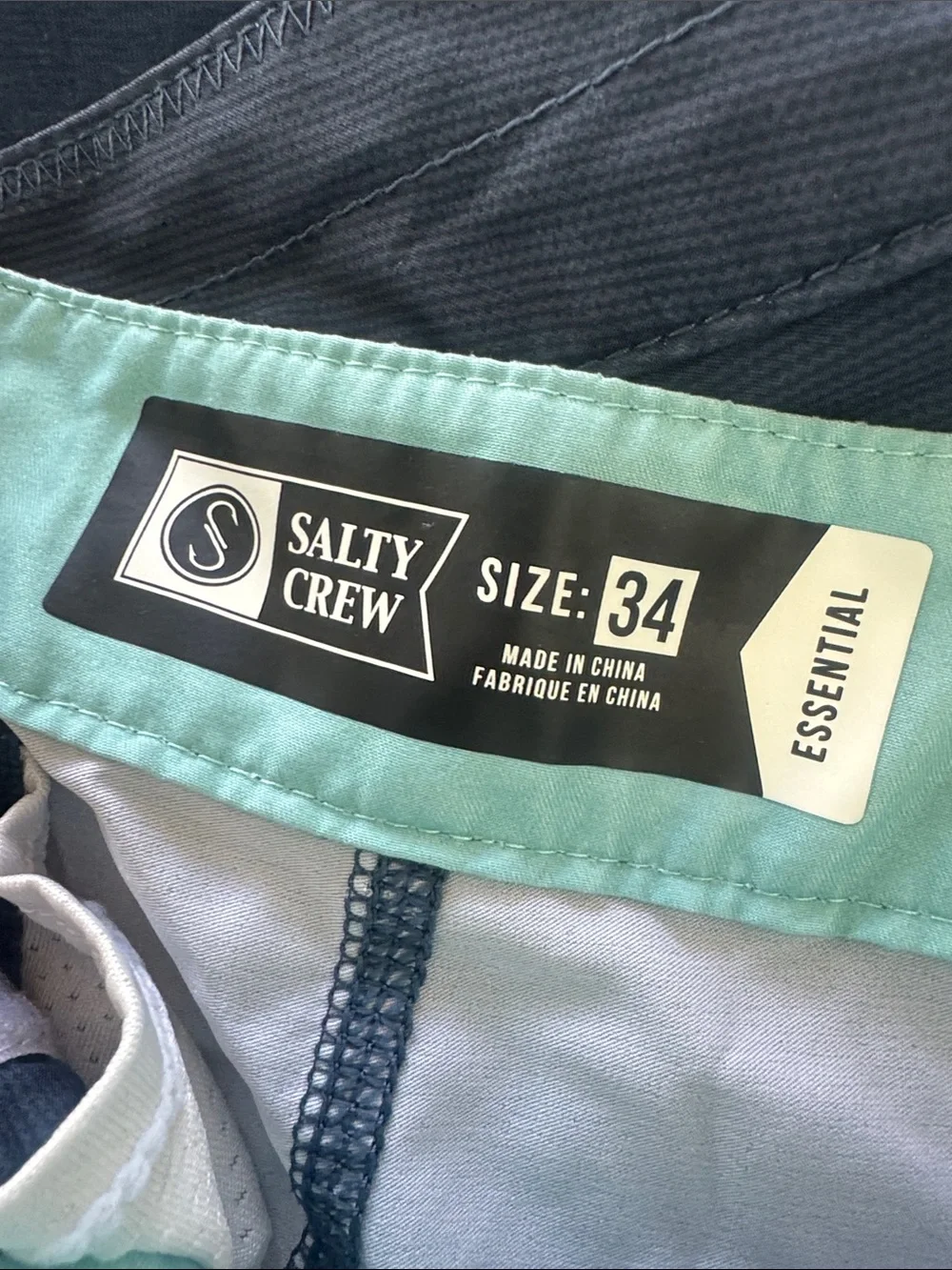 Salty Crew Navy and Teal Colorblock Men’s Swim Board Shorts